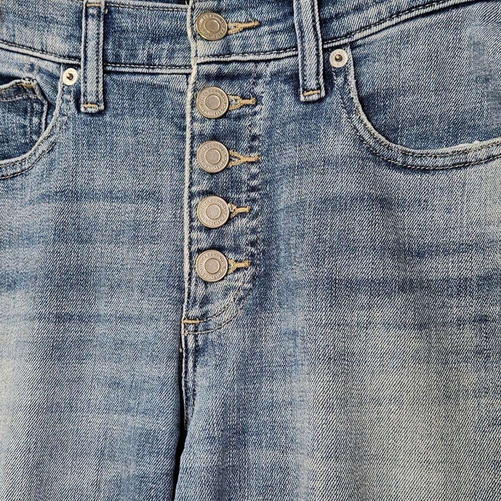 Lucky Brand Bridgette Skinny Jeans 2/26 High Rise Button Fly Distressed Denim - Picture 3 of 12